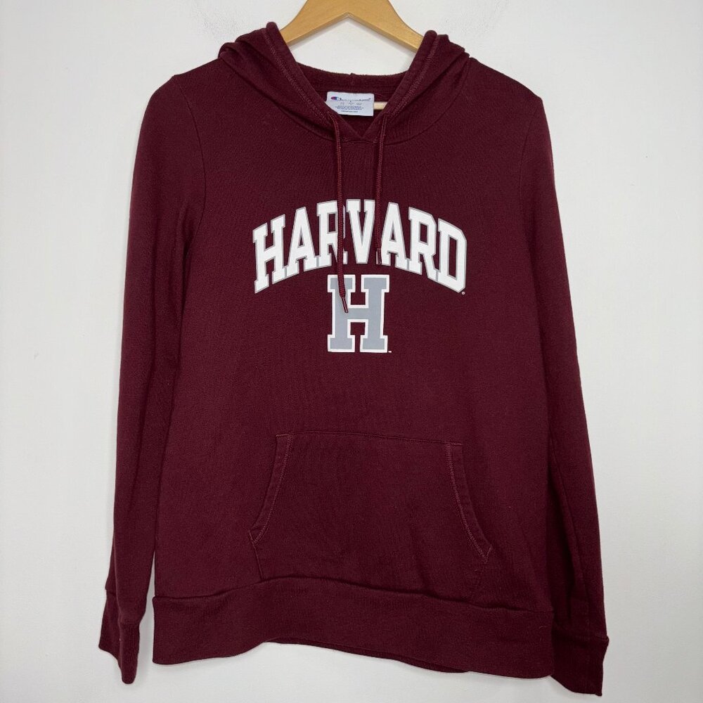Champion Harvard University Hoodie Sweatshirt Women's L Crimson Pullover College